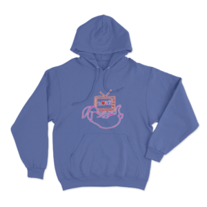 Neon Love Hoodie Blue